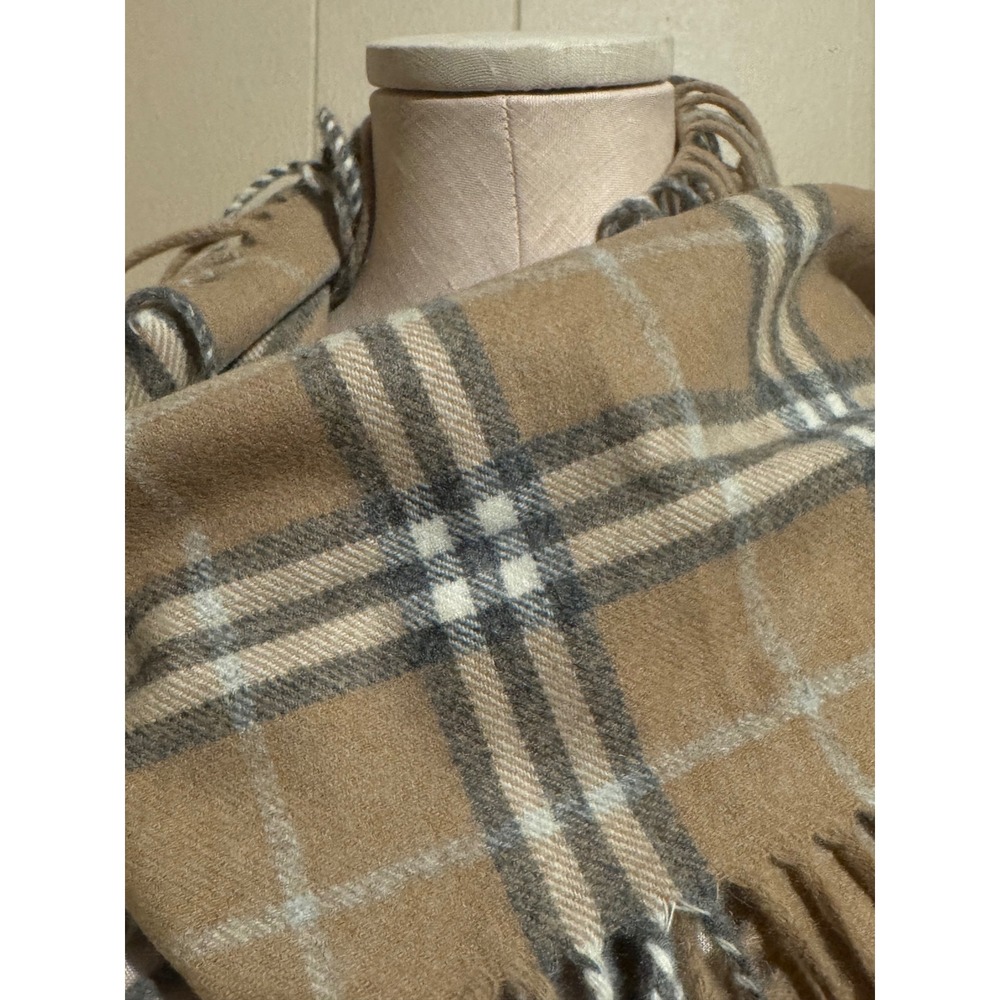 NWT BURBERRY LONDON Nova Check Scarf Plaid Fringe Wool Cashmere 52" Scotland - Picture 8 of 8